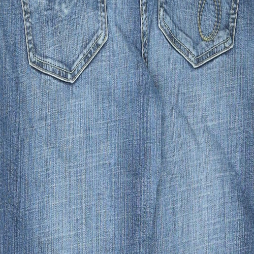NEXT Womens Blue Cotton Capri Jeans Size 12 L21 in Regular Zip
