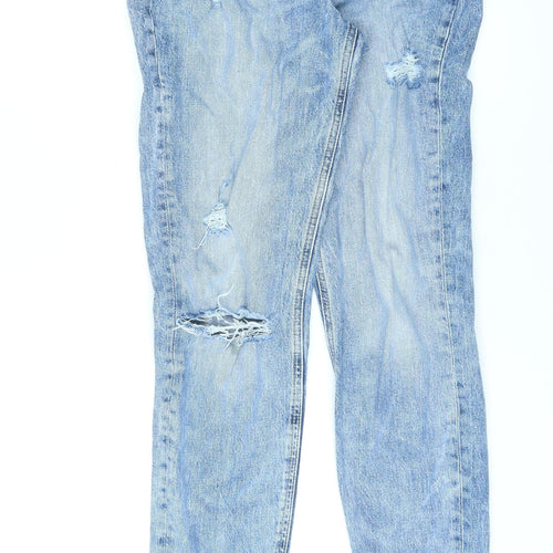 River Island Womens Blue Cotton Tapered Jeans Size 10 L27 in Regular Zip