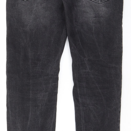 Marks and Spencer Mens Black Cotton Skinny Jeans Size 30 in L29 in Regular Zip - Pockets, Belt Loops