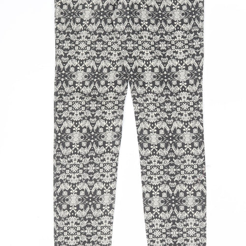 H&M Womens Beige Fair Isle Cotton Jegging Jeans Size 10 L29 in Regular