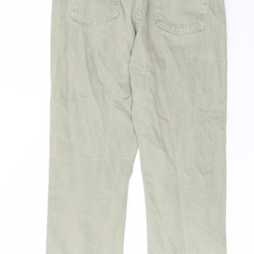 Zara Womens Red Cotton Straight Jeans Size 12 L29 in Regular Button - Pockets, Belt Loops