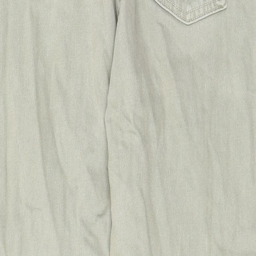 Zara Womens Red Cotton Straight Jeans Size 12 L29 in Regular Button - Pockets, Belt Loops