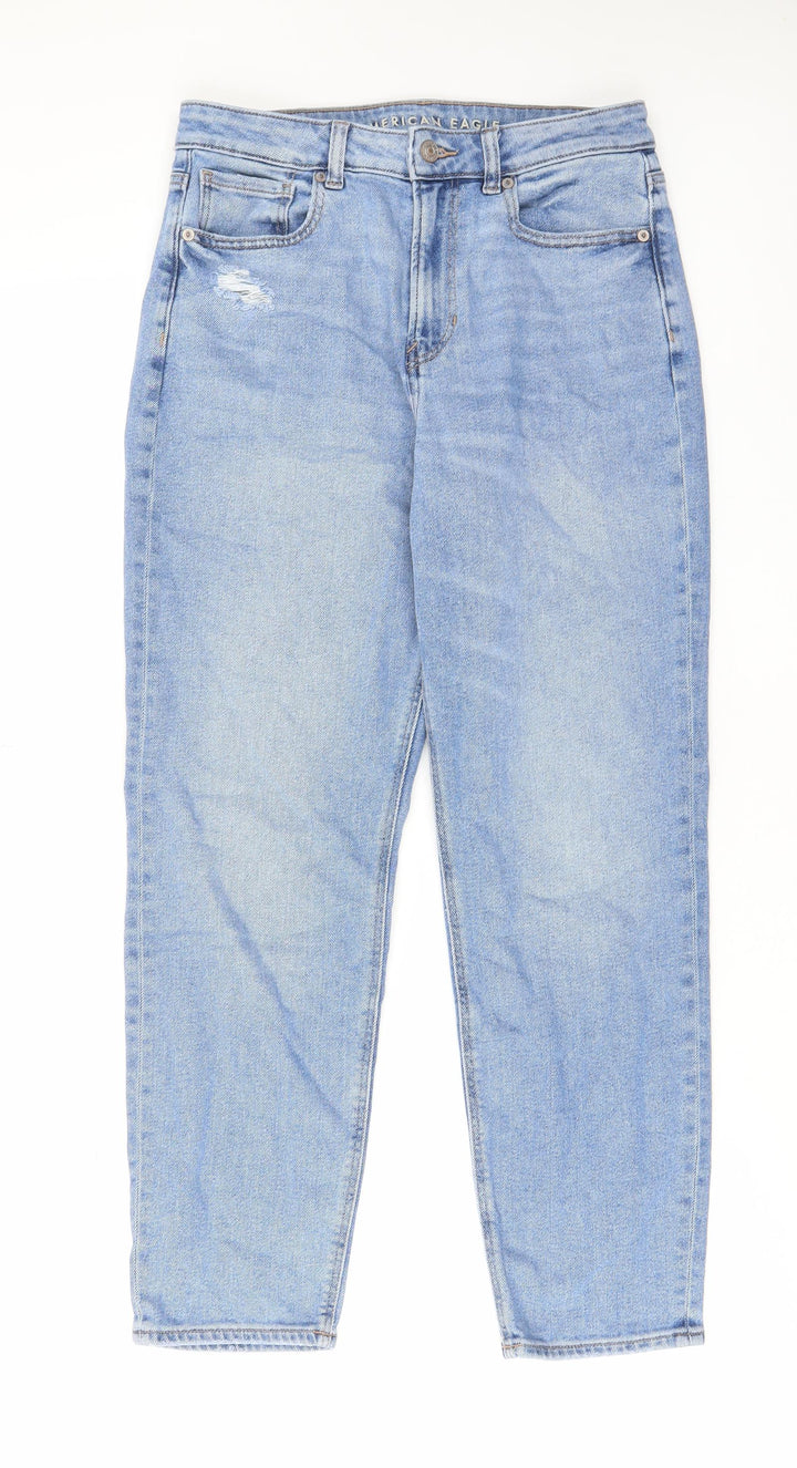 Amercian Eagle Womens Blue Cotton Straight Jeans Size 28 in L28 in Regular Zip - Pockets, Belt Loops