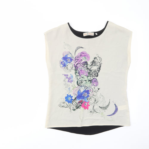 Billie & Blossom Womens Multicoloured Floral Polyester Basic T-Shirt Size 12 Crew Neck
