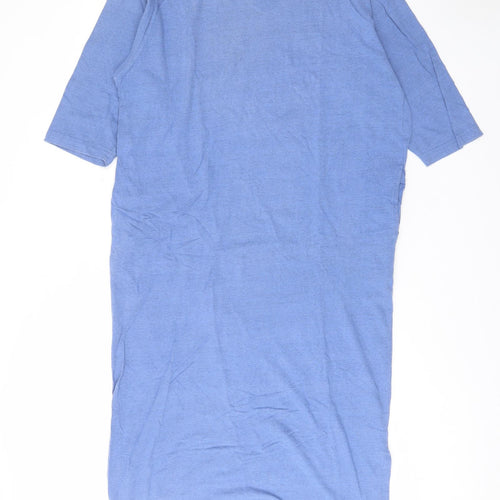 Cypress Womens Blue Cotton A-Line Size M V-Neck Pullover - Pockets