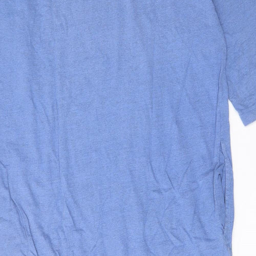 Cypress Womens Blue Cotton A-Line Size M V-Neck Pullover - Pockets
