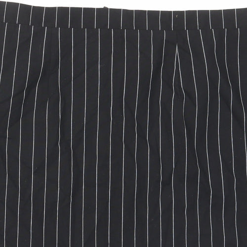 Heartbreak Womens Black Striped Cotton A-Line Skirt Size 18 Zip
