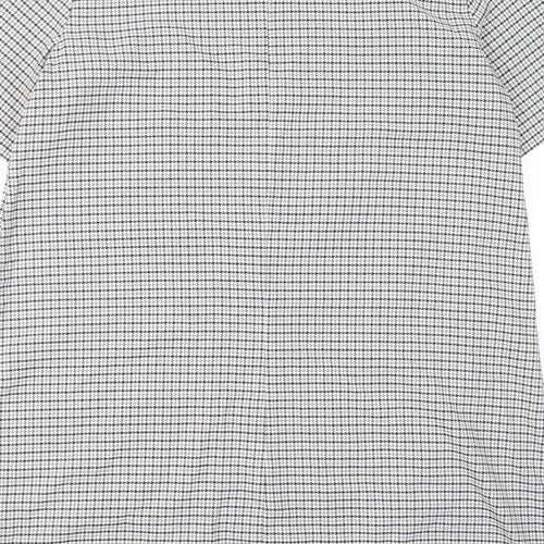 Avenue Womens Grey Houndstooth Polyester A-Line Size 18 Boat Neck Zip