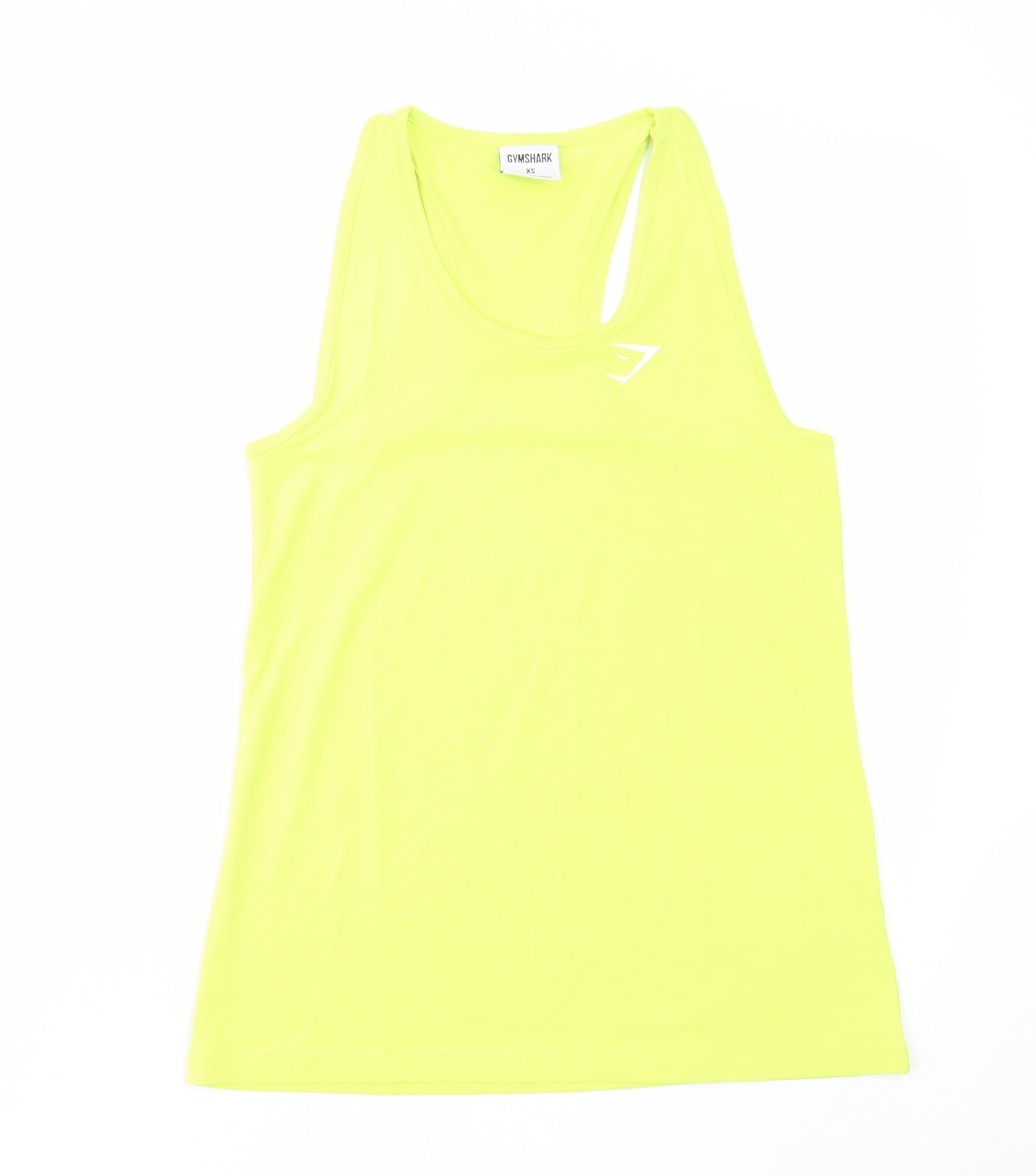 Gymshark' Womens Yellow Polyester Basic Tank Size XS Scoop Neck Pullover - Logo
