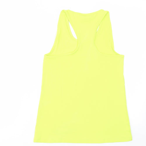 Gymshark' Womens Yellow Polyester Basic Tank Size XS Scoop Neck Pullover - Logo