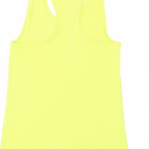 Gymshark' Womens Yellow Polyester Basic Tank Size XS Scoop Neck Pullover - Logo
