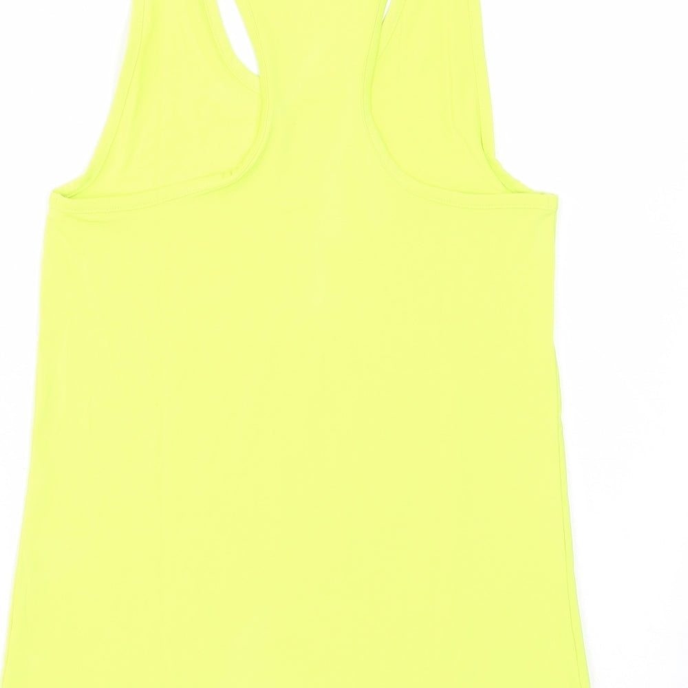 Gymshark' Womens Yellow Polyester Basic Tank Size XS Scoop Neck Pullover - Logo