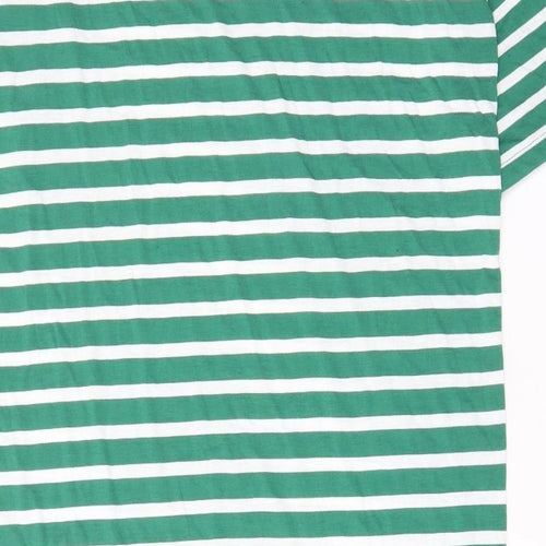 Crep Womens Green Striped Polyester T-Shirt Dress Size M Crew Neck