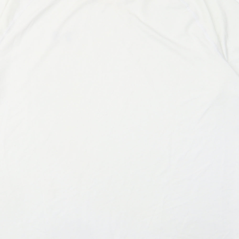 Under armour Mens White Polyester T-Shirt Size L Crew Neck - Logo