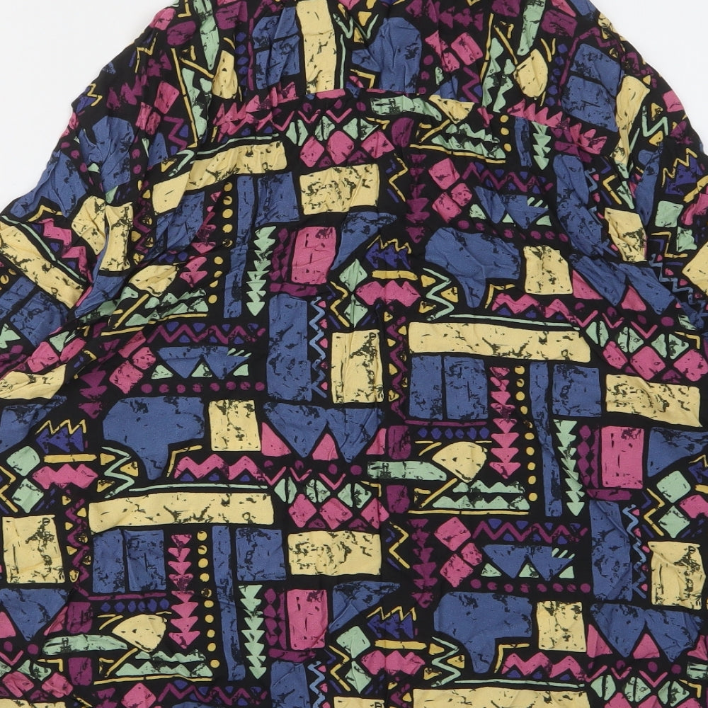 ASOS Mens Multicoloured Geometric Viscose Button-Up Size M Collared Button