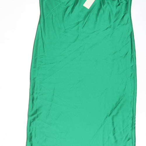 Never Fully Dressed Womens Green Polyester A-Line Size 18 V-Neck Pullover
