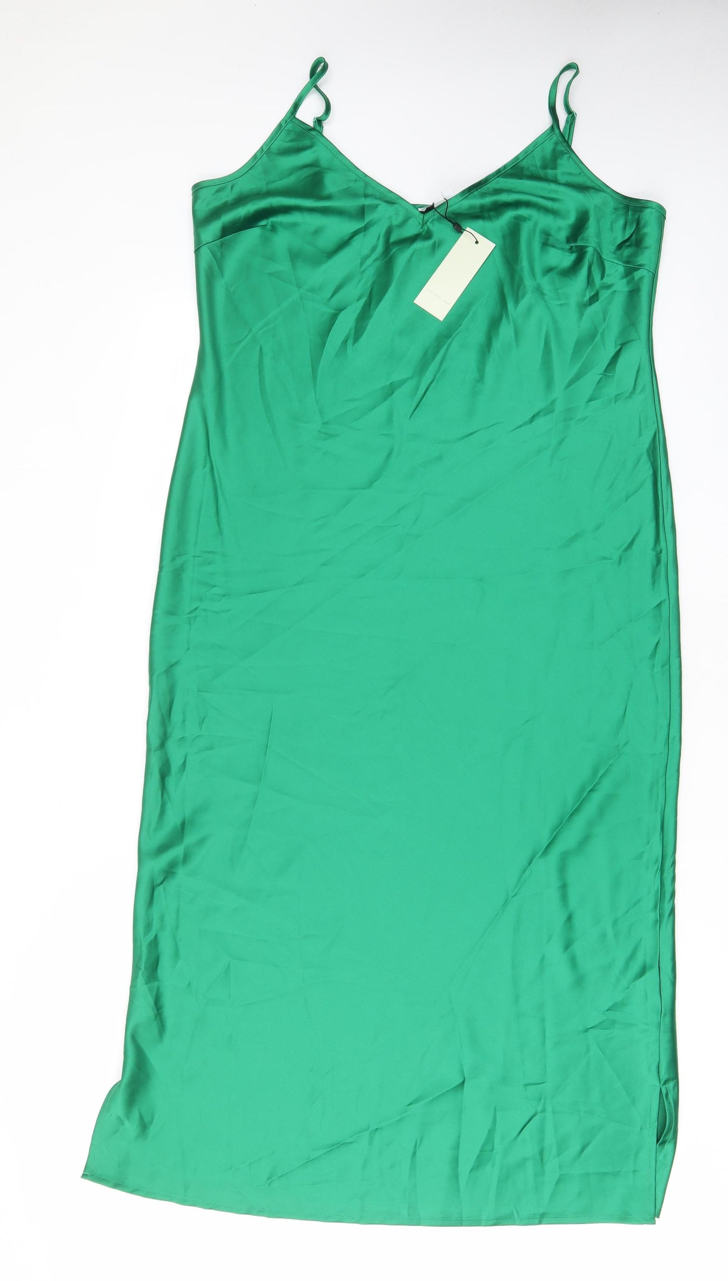 Never Fully Dressed Womens Green Polyester A-Line Size 18 V-Neck Pullover