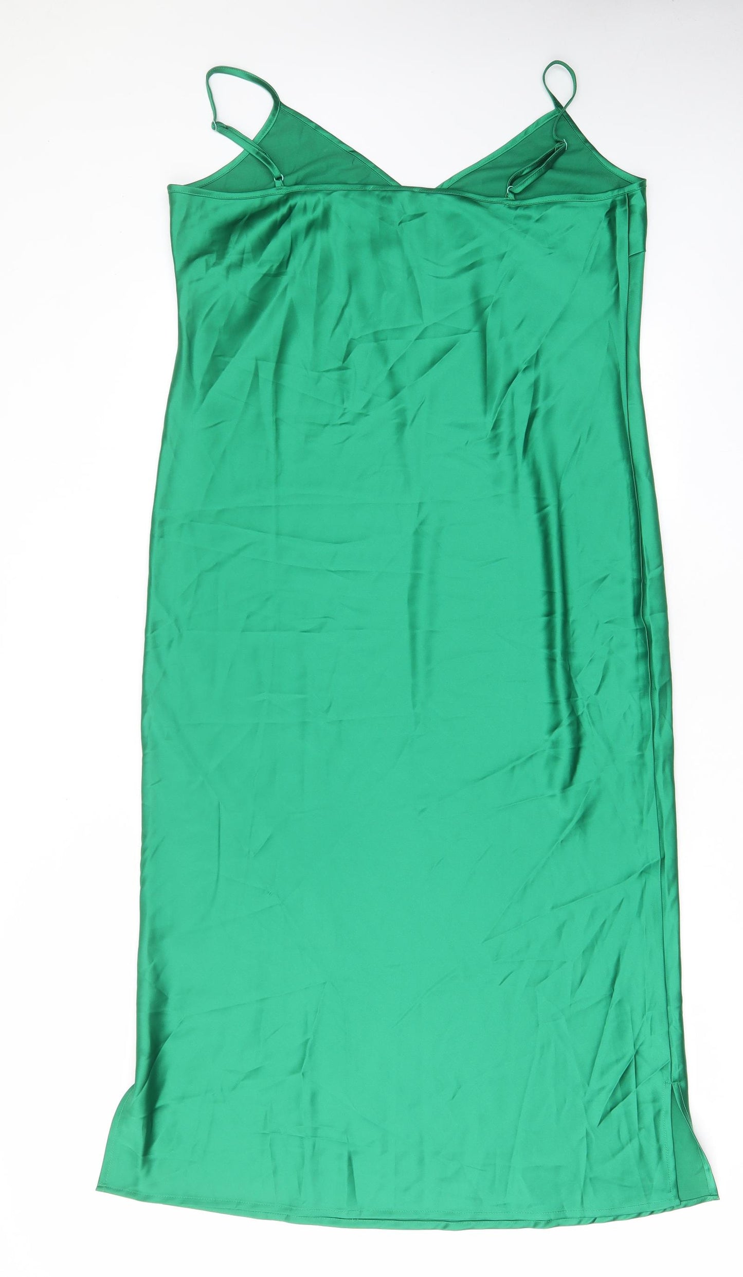 Never Fully Dressed Womens Green Polyester A-Line Size 18 V-Neck Pullover