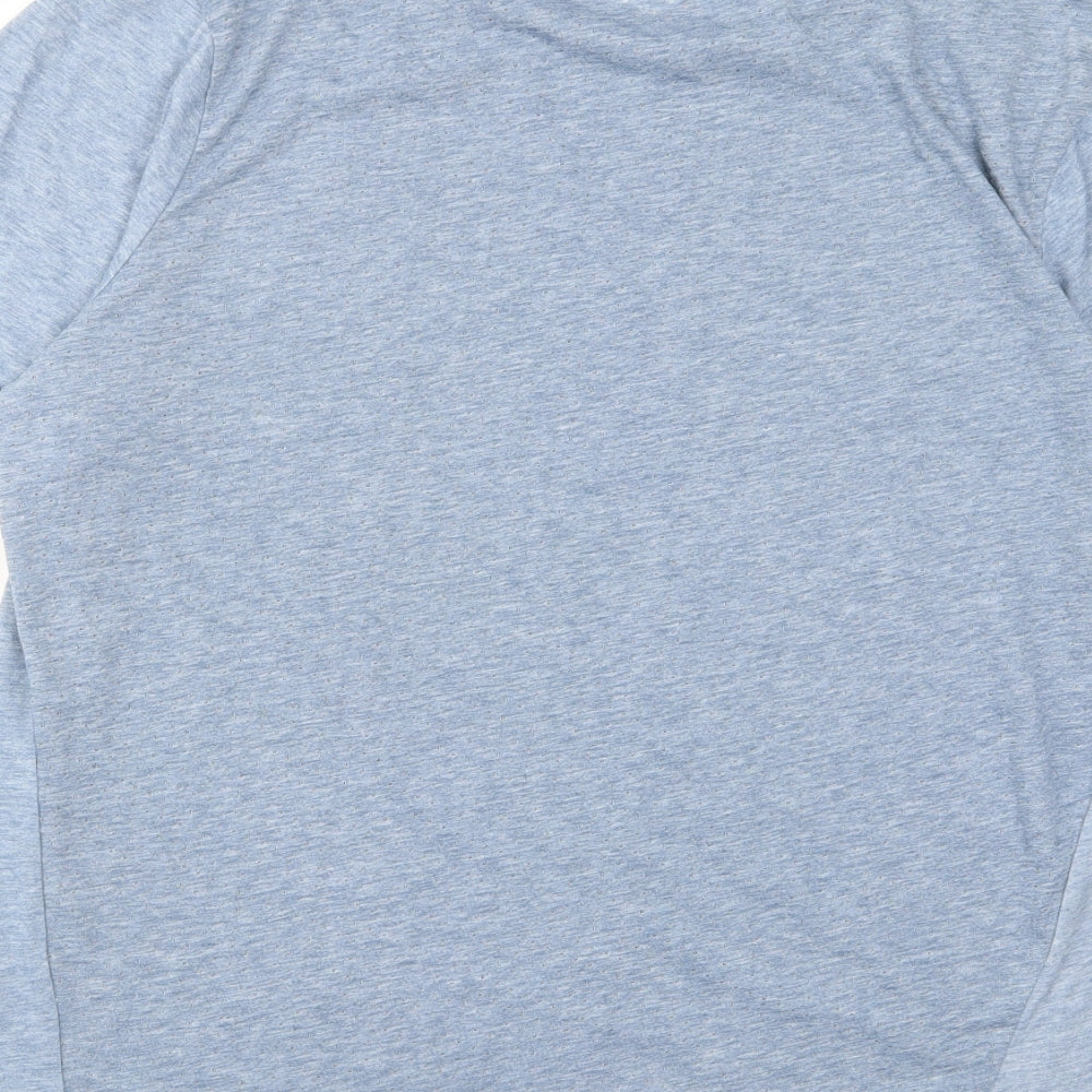 Nike Mens Blue Polyester Basic T-Shirt Size L Crew Neck Pullover - Logo