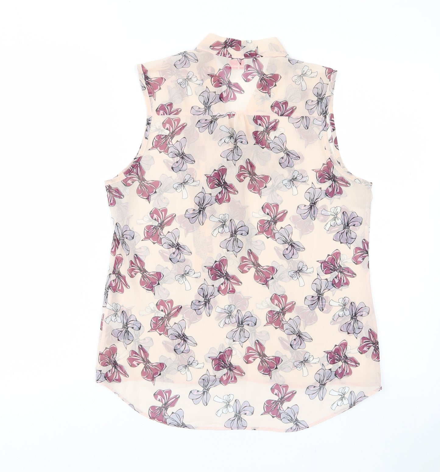 Dorothy Perkins Womens Pink Floral Polyester Basic Tank Size 10 V-Neck - Keyhole neck