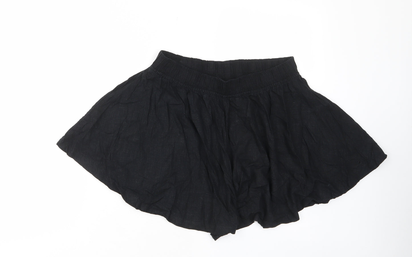 SoulCal&Co Womens Black Viscose Basic Shorts Size 14 L4 in Regular Pull On - Elastic waist