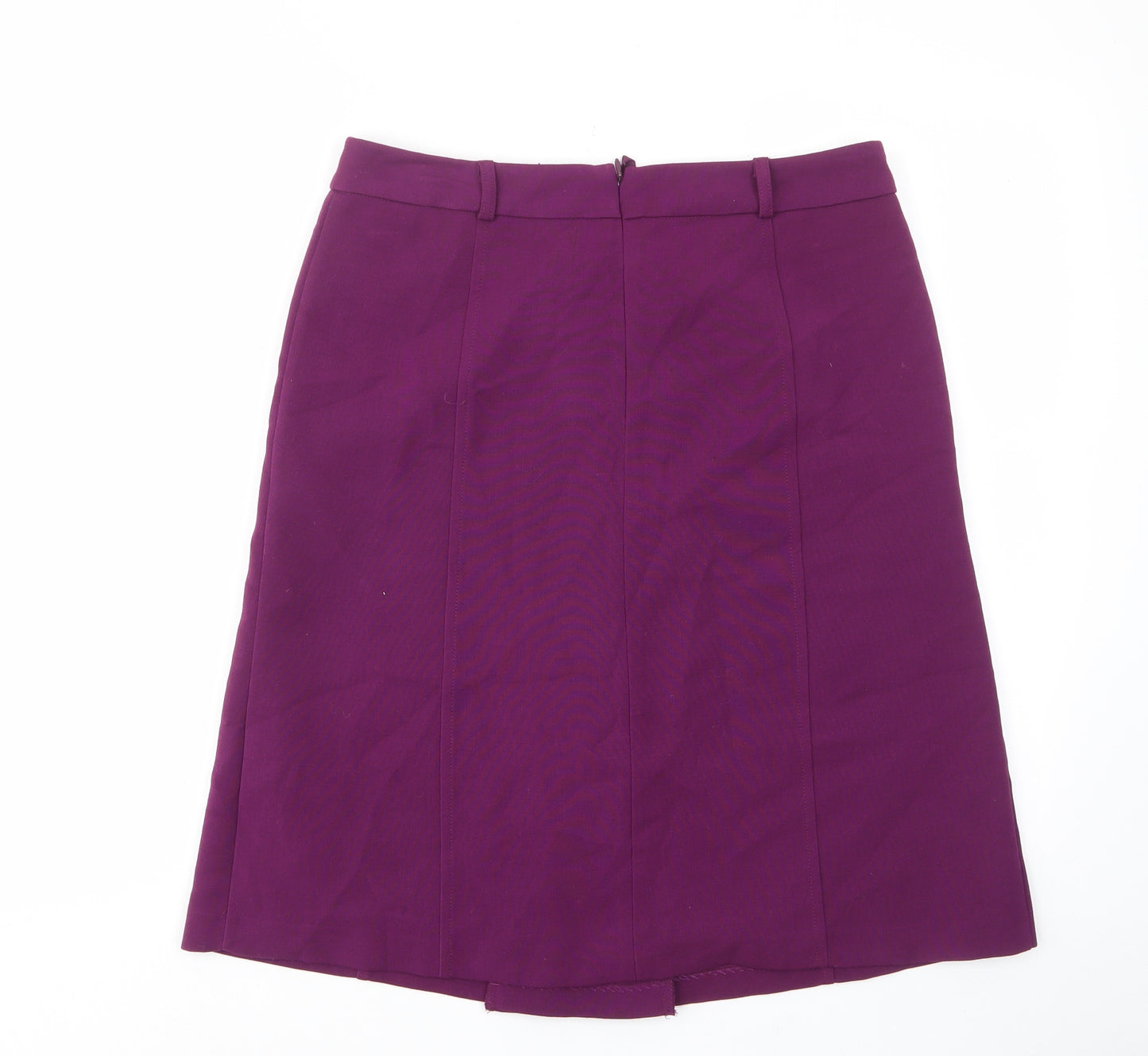 Marks and Spencer Womens Purple Polyester A-Line Skirt Size 20 Zip - Pleated