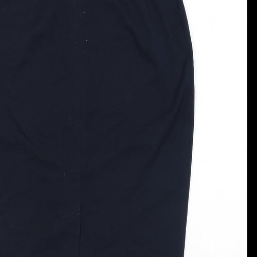 Marks and Spencer Womens Blue Polyester Straight & Pencil Skirt Size 10 Zip