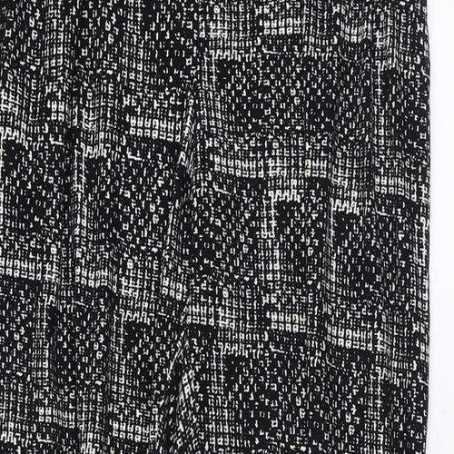 QED London Womens Black Geometric Polyester Trousers Size M L31 in Regular