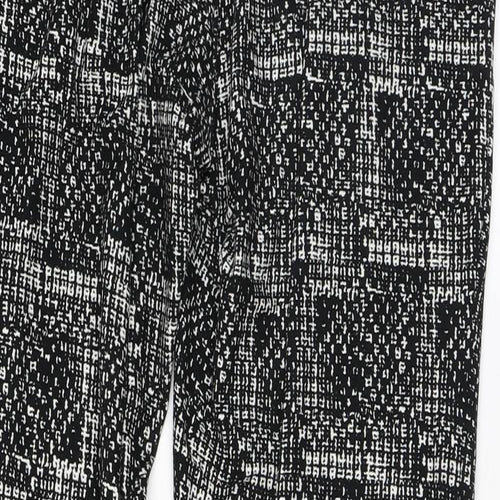 QED London Womens Black Geometric Polyester Trousers Size M L31 in Regular