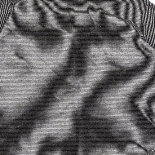 Zara Womens Black Striped Viscose Basic T-Shirt Size M Boat Neck