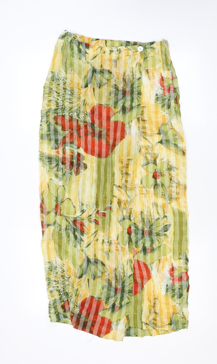 Verse Womens Yellow Viscose Straight & Pencil Skirt Size 8 Zip