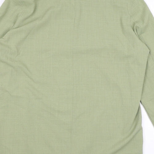 Eugen Klein Womens Green Polyester Basic Button-Up Size 16 Collared