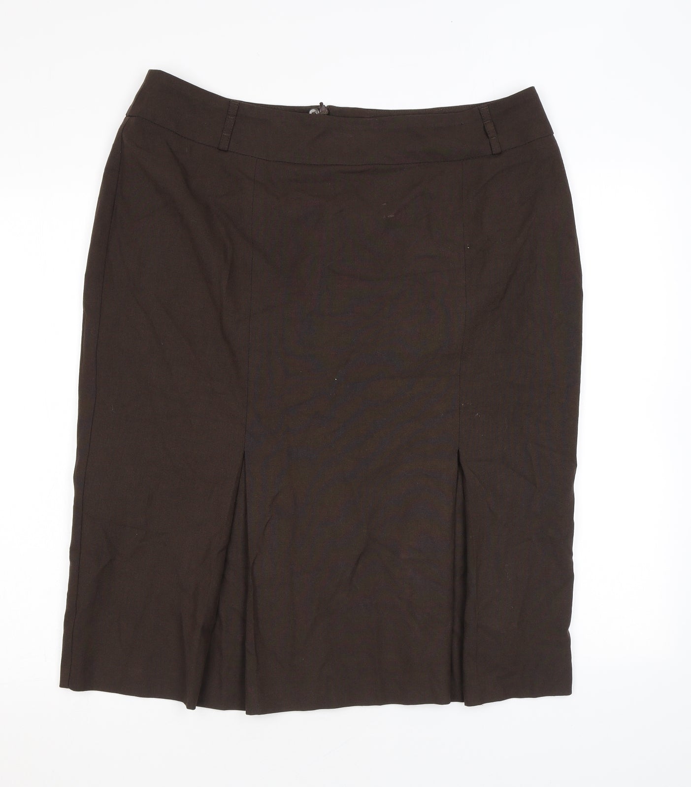 Marks and Spencer Womens Brown Polyester Straight & Pencil Skirt Size 18 Zip