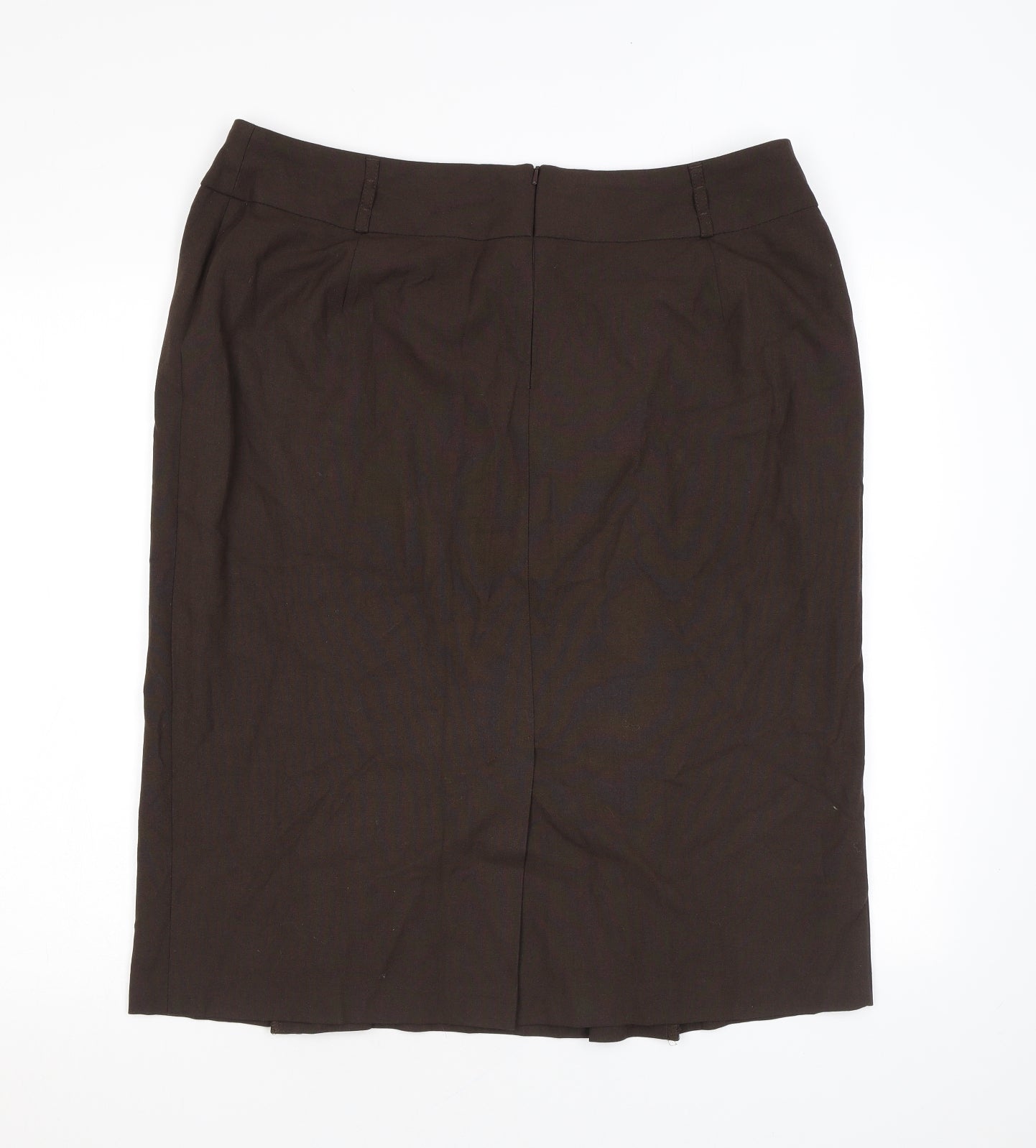 Marks and Spencer Womens Brown Polyester Straight & Pencil Skirt Size 18 Zip