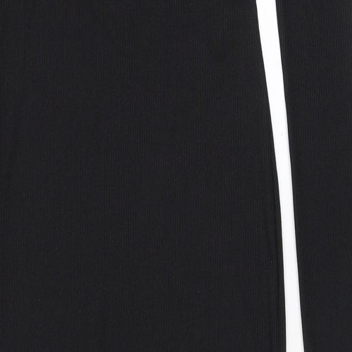 PRETTYLITTLETHING Womens Black Polyester Bodycon Size 6 Scoop Neck Button