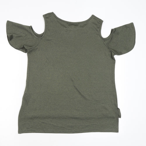 Apricot Womens Green Polyester Basic T-Shirt Size 12 Round Neck