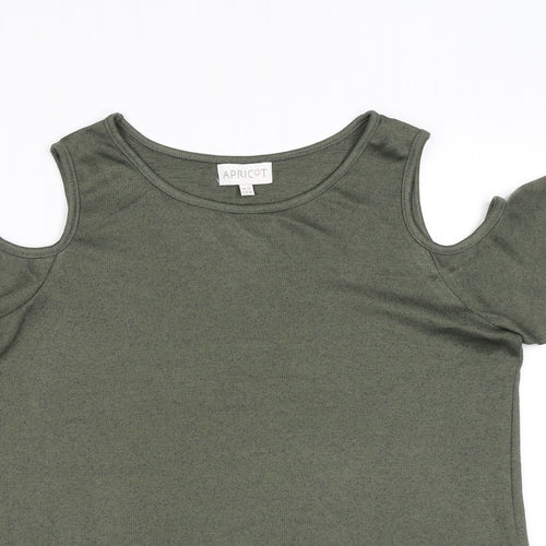 Apricot Womens Green Polyester Basic T-Shirt Size 12 Round Neck