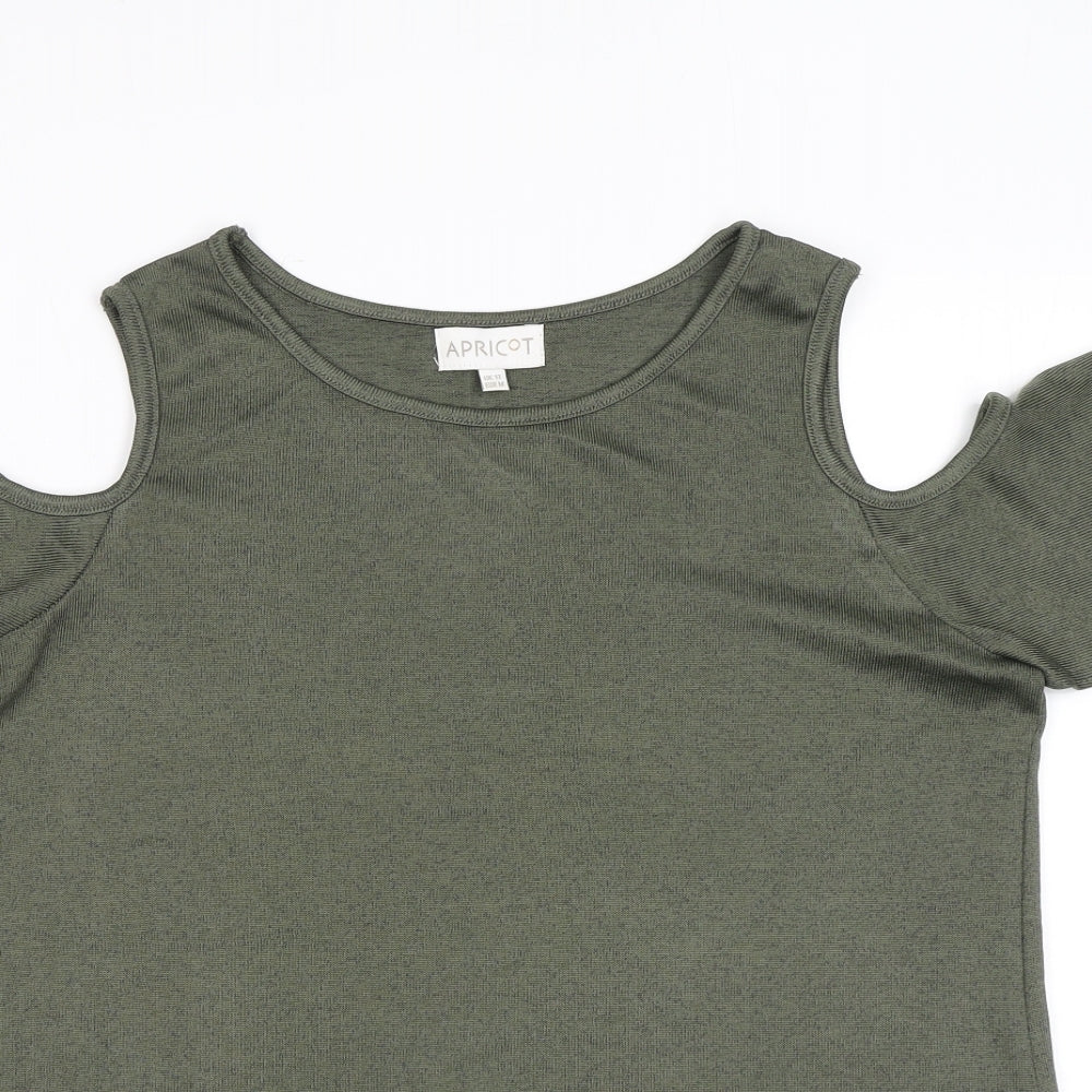 Apricot Womens Green Polyester Basic T-Shirt Size 12 Round Neck