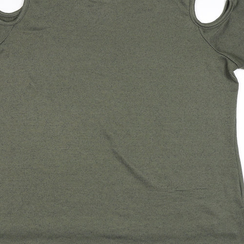 Apricot Womens Green Polyester Basic T-Shirt Size 12 Round Neck