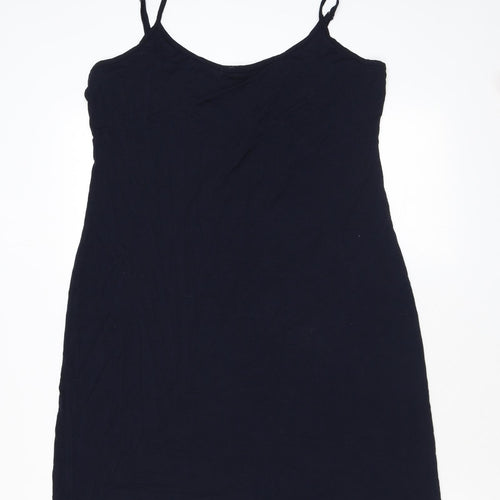 Per Una Womens Black Viscose Bodycon Size 16 Scoop Neck Pullover