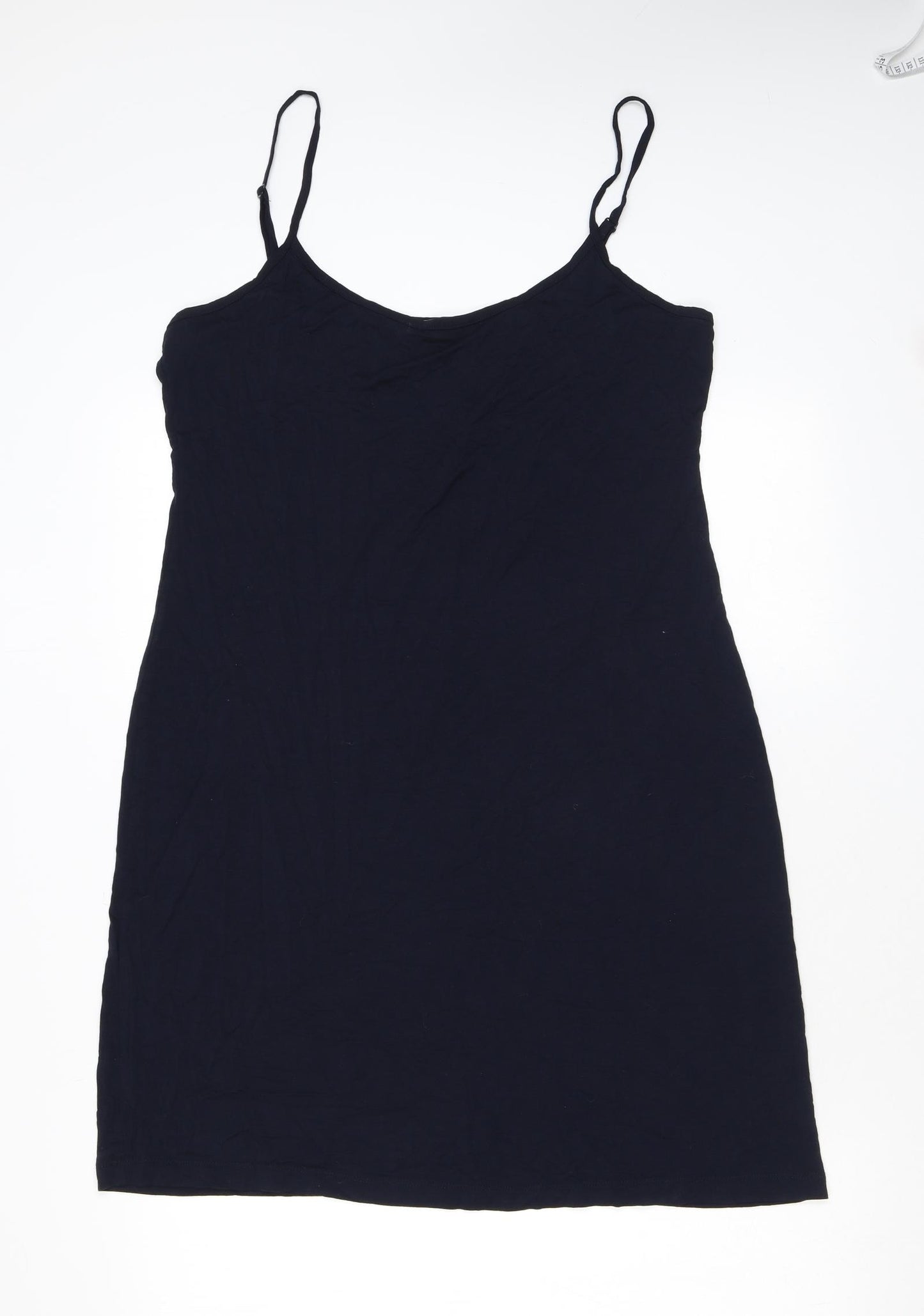 Per Una Womens Black Viscose Bodycon Size 16 Scoop Neck Pullover