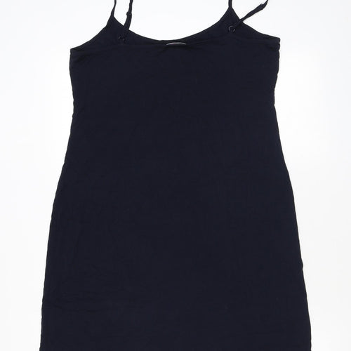 Per Una Womens Black Viscose Bodycon Size 16 Scoop Neck Pullover