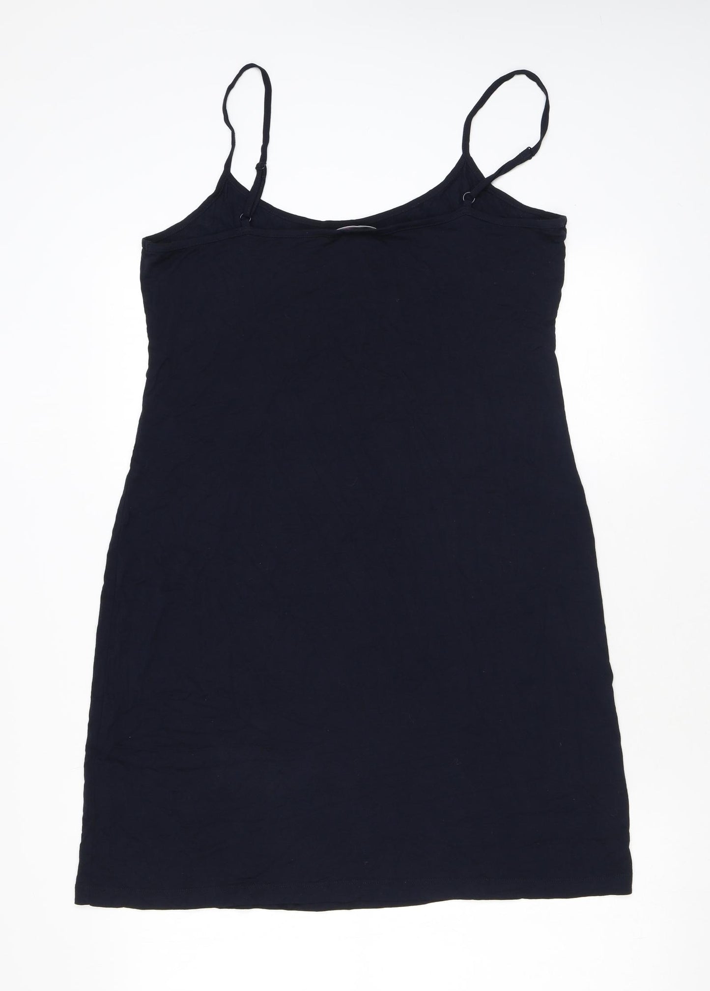 Per Una Womens Black Viscose Bodycon Size 16 Scoop Neck Pullover