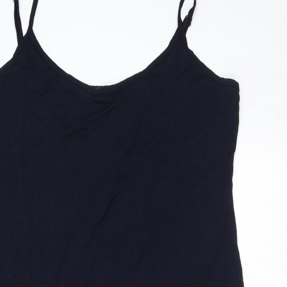 Per Una Womens Black Viscose Bodycon Size 16 Scoop Neck Pullover