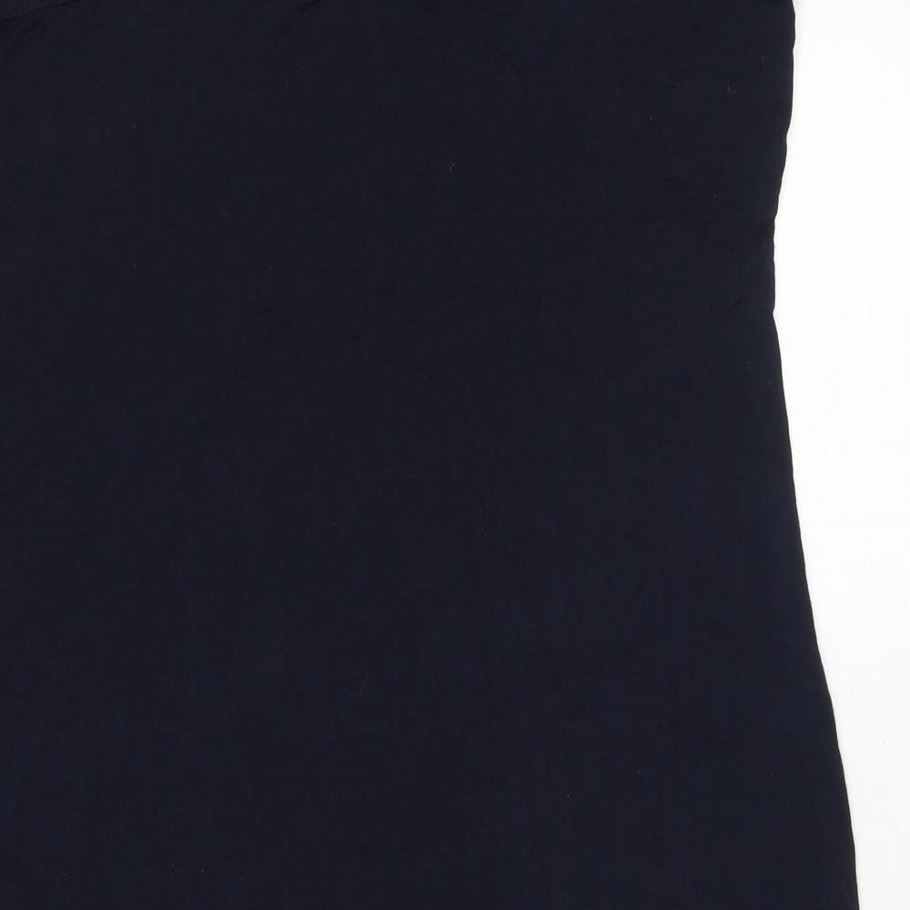 Per Una Womens Black Viscose Bodycon Size 16 Scoop Neck Pullover