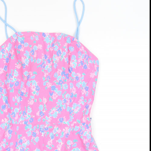Sea Waves Womens Pink Floral Polyester One Piece Size 12