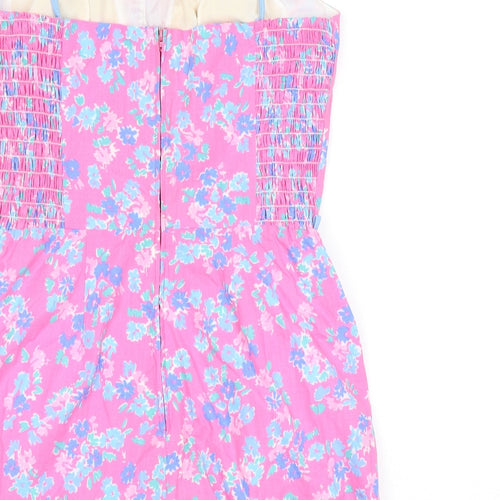 Sea Waves Womens Pink Floral Polyester One Piece Size 12