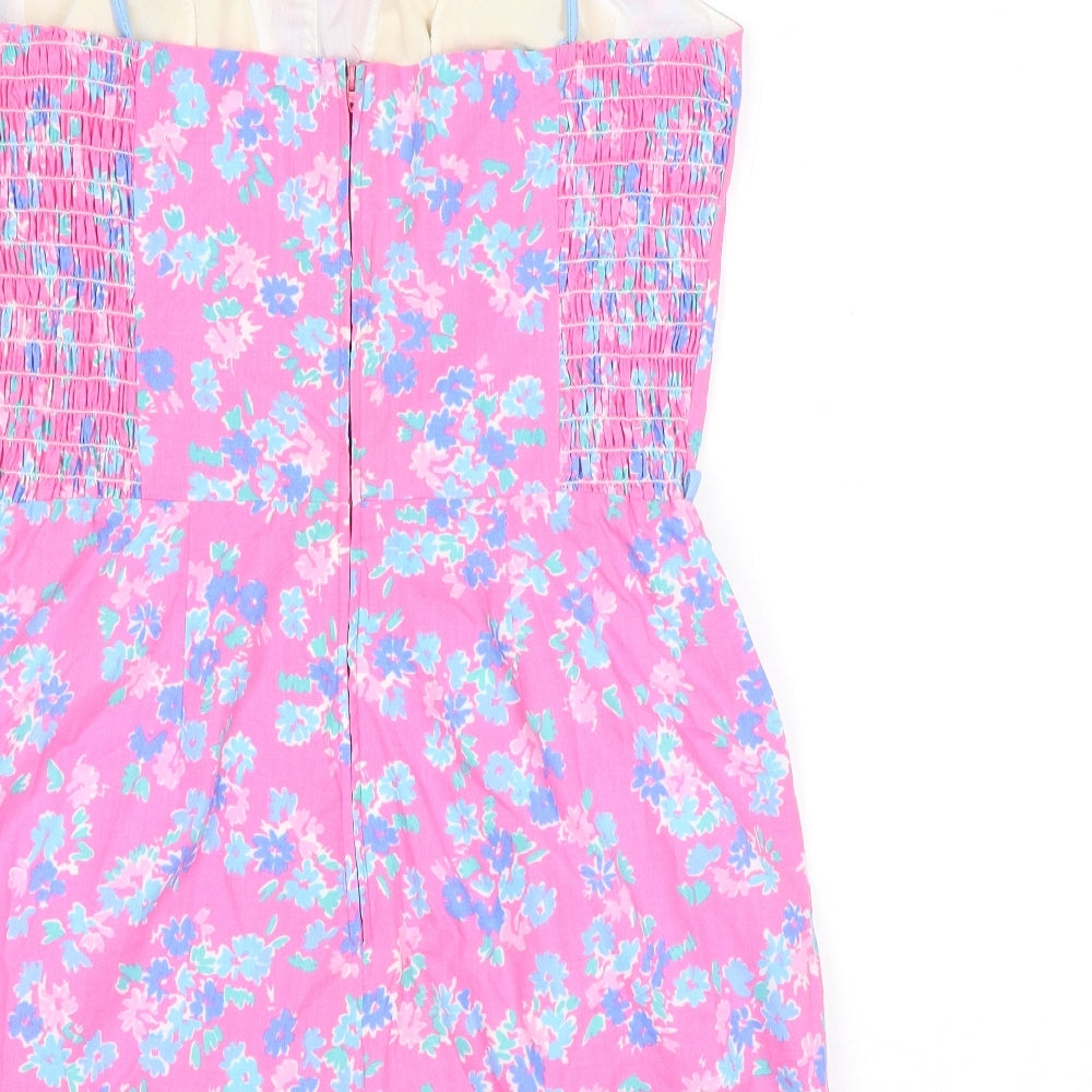 Sea Waves Womens Pink Floral Polyester One Piece Size 12