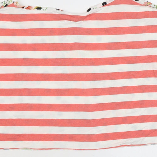 Red Herring Womens Multicoloured Polka Dot Polyester Cropped T-Shirt Size 12 Round Neck