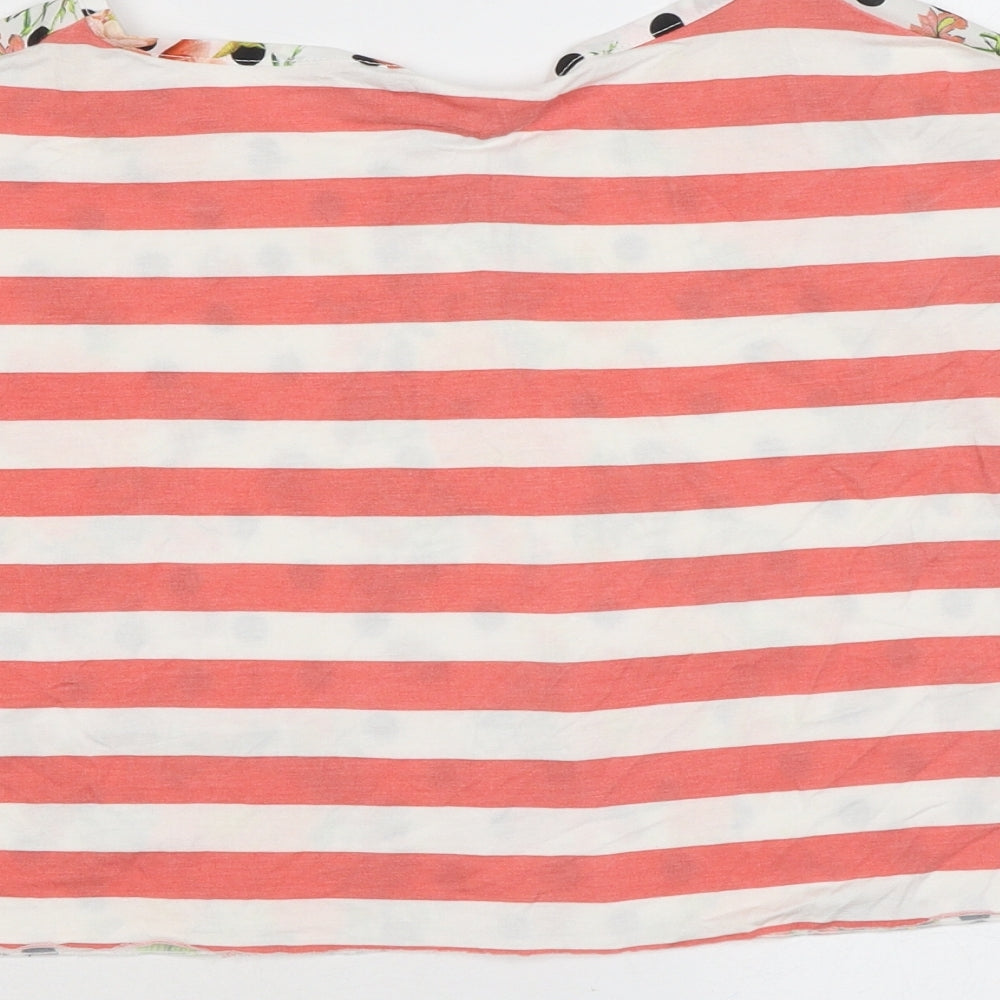 Red Herring Womens Multicoloured Polka Dot Polyester Cropped T-Shirt Size 12 Round Neck